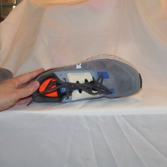 On Cloudstratus Fossil Grey Blue White Running Shoes (39.99007) Men's Size 9.5 - Picture 11 of 12